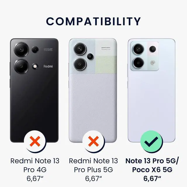 Alt view image 2 of 7 - _Mega Brand Case Compatible with Xiaomi Redmi Note 13 Pro 5G / Poco X6 5G Case - Soft Slim Protective TPU Silicone Cover - Black Matte