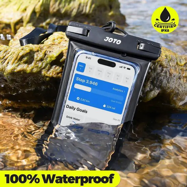 Alt view image 2 of 7 - 2 Pack Universal Waterproof Phone Case for iPhone 17 Air 16 15 14 13 12 11 Plus Pro Max, IPX8 Cellphone Dry Bag XR X SE, Galaxy S23 S22 S21 S20+ S20 S10 Plus Note, Pixel up to 7" -Black