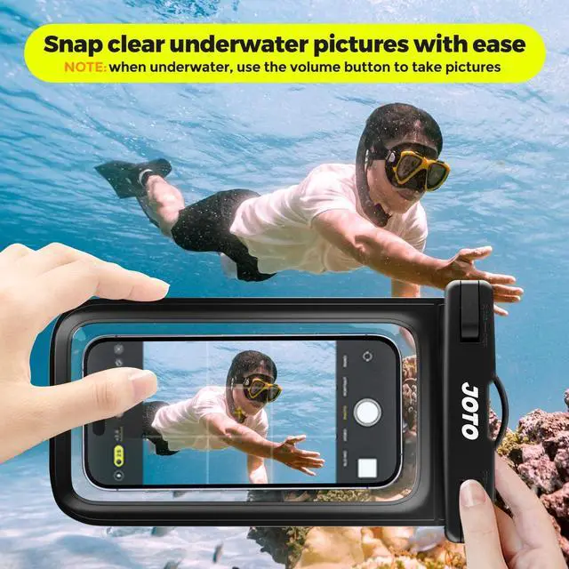 Alt view image 3 of 7 - 2 Pack Universal Waterproof Phone Case for iPhone 17 Air 16 15 14 13 12 11 Plus Pro Max, IPX8 Cellphone Dry Bag XR X SE, Galaxy S23 S22 S21 S20+ S20 S10 Plus Note, Pixel up to 7" -Black