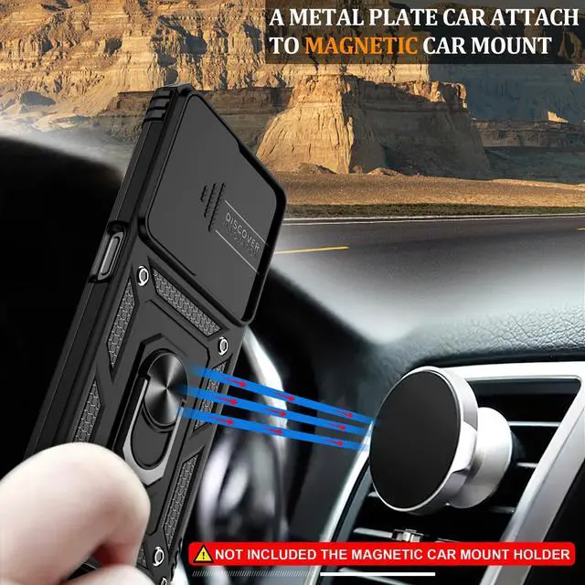 Alt view image 6 of 7 - _Mega Brand  OnePlus Nord N30 5G Case with Slide Camera Cover & Screen Protector (2 Pack), Build in 360° Rotating Ring Kickstand [Military Grade] Protective Case for Nord N30 5g Case, Black