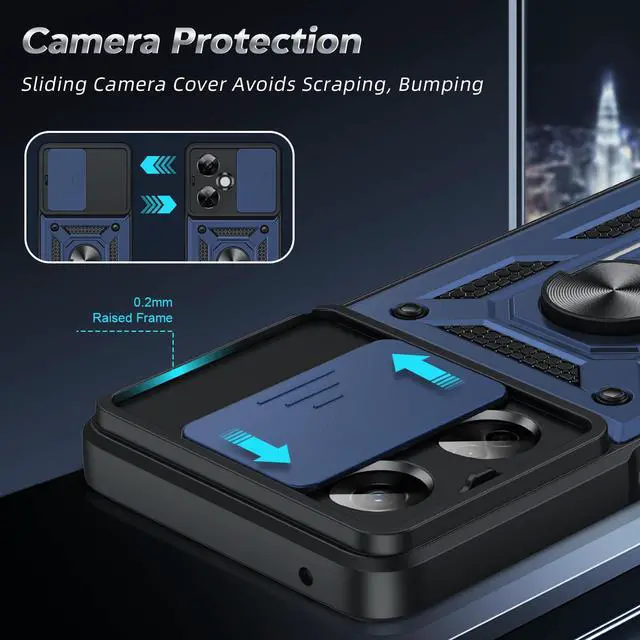 Alt view image 3 of 7 - _Mega Brand  OnePlus Nord-N30 5G Case: with Slide Camera Cover Screen Protector, Military-Grade Shockproof Protective Magnetic Ring Stand One Plus Nord N30 5G Cell Unlocked Phone Covers Funda fara,