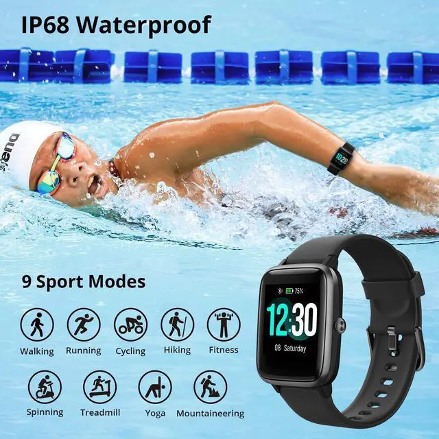 Alt view image 3 of 7 - _Mega Brand Fitness Tracker with Heart Rate Monitor, Smart Watch 1.8 inches Color Touch Screen IP68 Waterproof Step Calorie Counter Sleep Monitoring Pedometer Watches Activity Tracker for Women Men