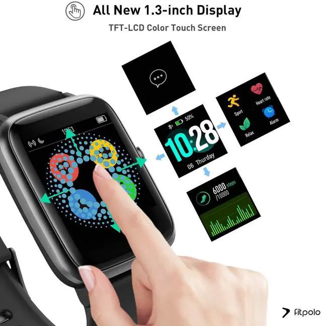 Alt view image 5 of 7 - _Mega Brand Fitness Tracker with Heart Rate Monitor, Smart Watch 1.8 inches Color Touch Screen IP68 Waterproof Step Calorie Counter Sleep Monitoring Pedometer Watches Activity Tracker for Women Men