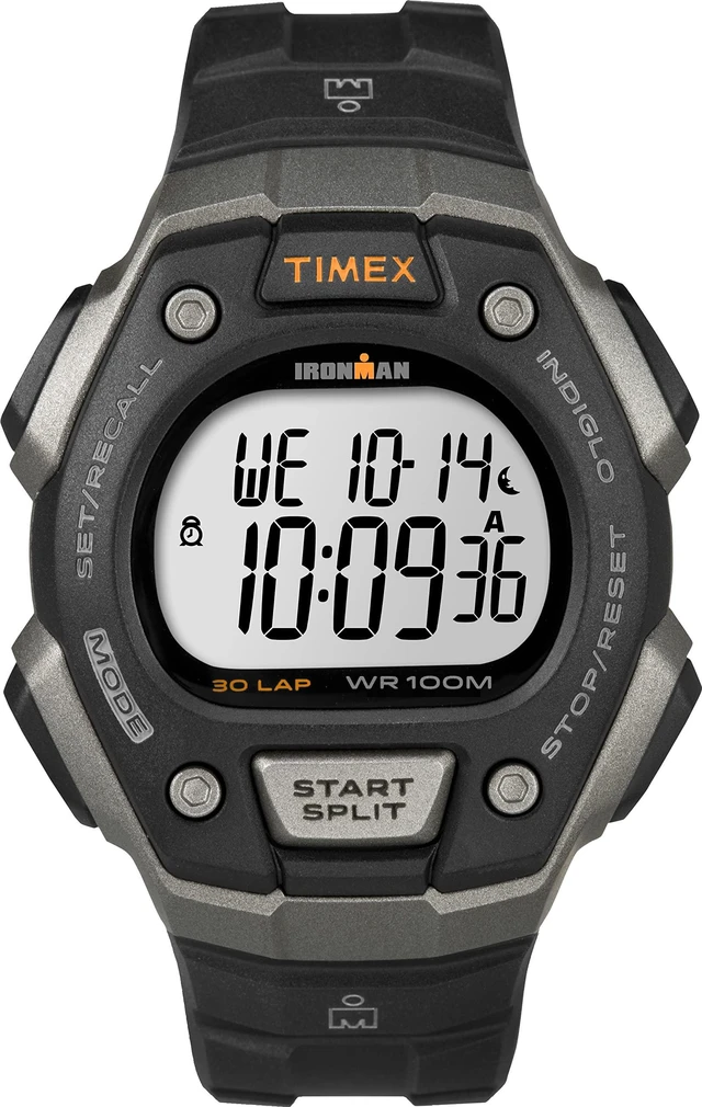 Main image of Men's Ironman Triathlon Classic 30 38mm Watch Gray & Black Case with Black Resin Strap