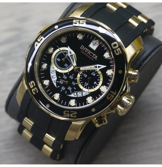 Alt view image 2 of 4 - Men's 6981 Pro Diver Collection Chronograph Black Dial Black Dress Watch