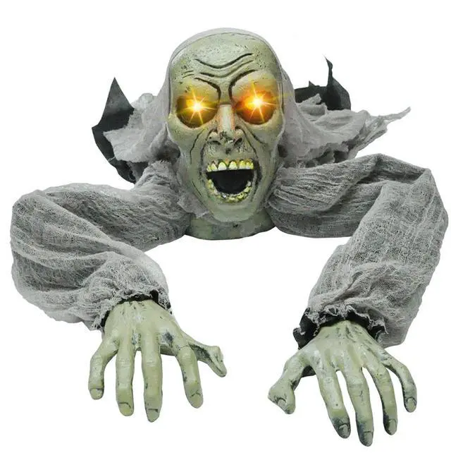 Alt view image 7 of 7 - _Mega Brand Zombie Halloween Decoration Outdoor Groundbreaker with Sound and Flashing Eyes, Scary Halloween Graveyard Decor for Yard Garden, Outside Lawn Haunted House Prop