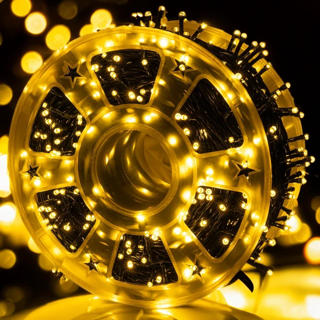 Alt view image 7 of 7 - Outdoor Christmas String Lights, 1000 LED 328 FT Plug in Fairy Light with Remote Control 8 Modes & Timer, Waterproof Decoration for Home Garden Yard Xmas Wedding, Warm White