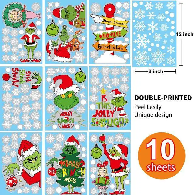 Alt view image 4 of 7 - _Mega Brand Christmas Window Clings Decorations for Glass Windows Winter Stickers Snowflakes Christmas Decorations Christmas Window Stickers for Holiday Window Clings Winter Decorations 10 Sheet