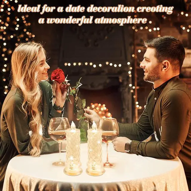 Alt view image 7 of 7 - _Mega Brand Rose Shadow LED Flameless Candles, 6PCS Romantic Battery Operated Candles Led Pillar Candles for Valentines Anniversary Wedding Christmas Decorations(White, D 2.5" x H 7.2")