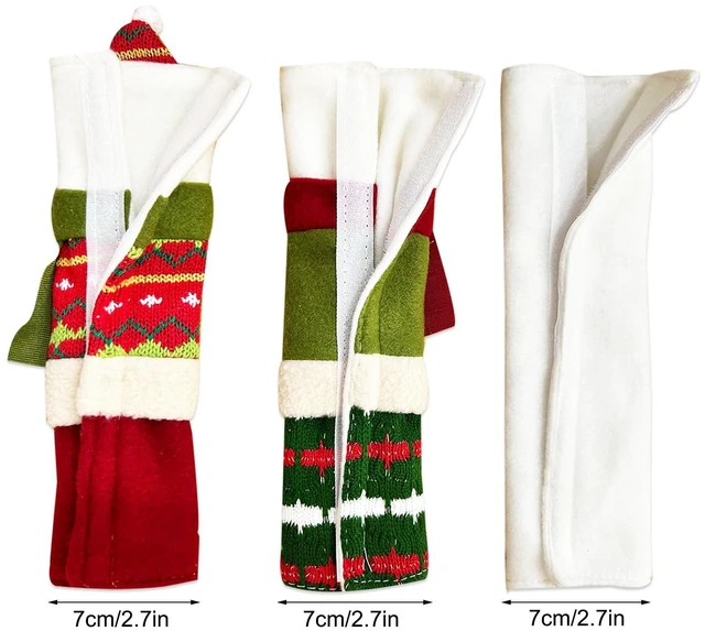 Alt view image 4 of 7 - 3 Piece Set Christmas Snowman Refrigerator Door Handle Covers Appliance Handle Covers Christmas Decorations Fits Standard Size Kitchen Refrigerator Microwave Oven Or Dishwasher