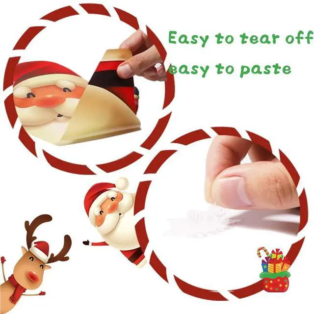 Alt view image 3 of 7 - _Mega Brand 82PCS Christmas Snowflake Window Clings Stickers for Glass, Xmas Decals Christmas Decorations Indoor Holiday Snowflake Santa Claus Reindeer Decals for Party