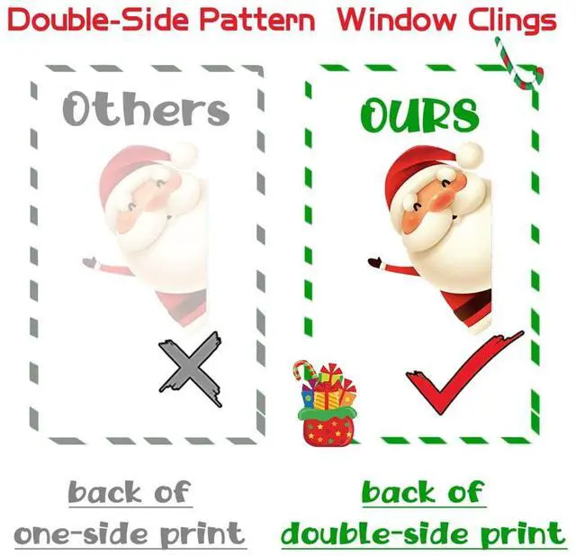 Alt view image 4 of 7 - _Mega Brand 82PCS Christmas Snowflake Window Clings Stickers for Glass, Xmas Decals Christmas Decorations Indoor Holiday Snowflake Santa Claus Reindeer Decals for Party
