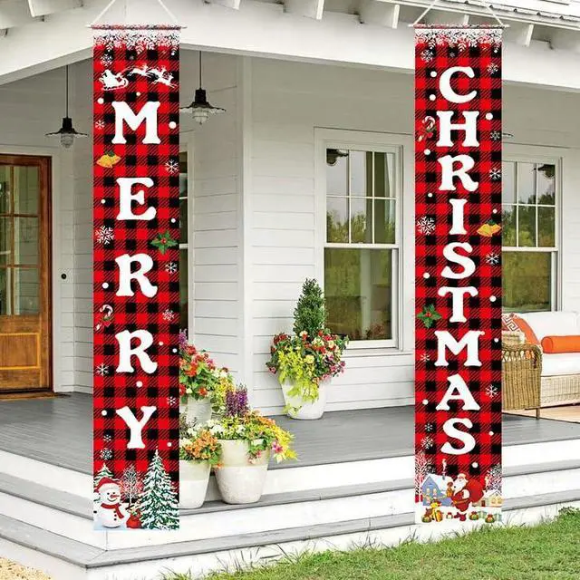 Alt view image 3 of 7 - _Mega Brand Christmas Decorations Merry Christmas Banner Xmas Porch Door Sign Welcome Banner for Wall Home Party Decor Christmas Decorations Indoor Outdoor