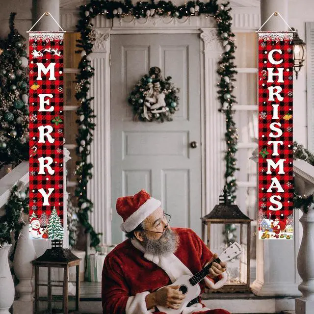 Alt view image 6 of 7 - _Mega Brand Christmas Decorations Merry Christmas Banner Xmas Porch Door Sign Welcome Banner for Wall Home Party Decor Christmas Decorations Indoor Outdoor
