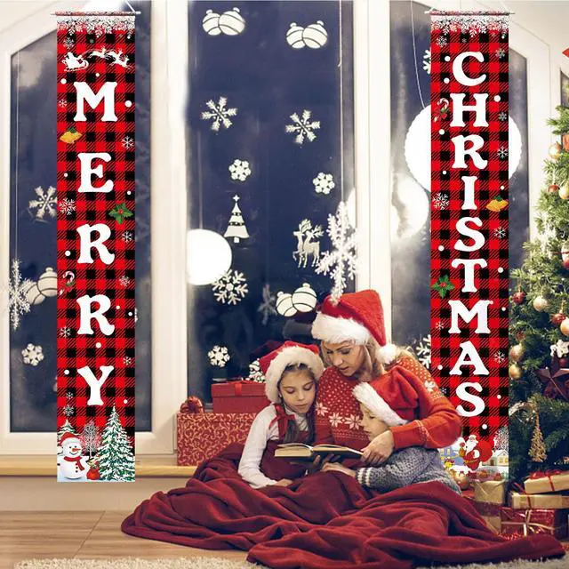 Alt view image 7 of 7 - _Mega Brand Christmas Decorations Merry Christmas Banner Xmas Porch Door Sign Welcome Banner for Wall Home Party Decor Christmas Decorations Indoor Outdoor
