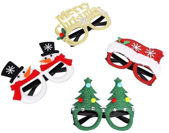 Alt view image 4 of 7 - _Mega Brand  12Pcs Christmas Glasses Glitter Holiday Party Glasses Frames Christmas Decoration Accessories Costume Eyeglasses for Christmas Parties Holiday Favors (One Size Fits All)