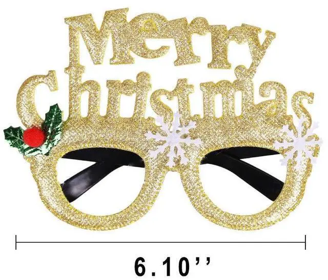 Alt view image 5 of 7 - _Mega Brand  12Pcs Christmas Glasses Glitter Holiday Party Glasses Frames Christmas Decoration Accessories Costume Eyeglasses for Christmas Parties Holiday Favors (One Size Fits All)