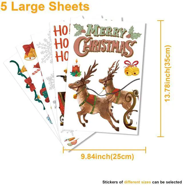 Alt view image 4 of 6 - _Mega BrandChristmas Decorations - Snowflake Window Clings Stickers for Glass | Christmas Decorations Indoor Outdoor - Holiday Santa Claus Reindeer Decals Xmas Decor Party Favors Supplies for Outside
