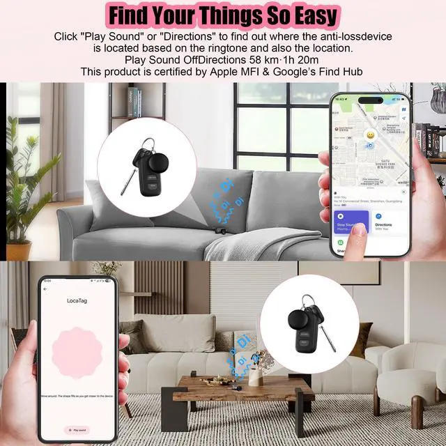 Alt view image 3 of 7 - 2026 Tracker Smart Tags Android & iOS-4 Packs,Dual System Bluetooth Luggag Tracker Keys Finder/Item Locator Work with Apple Find My (iOS)&Google's Find Hub(Android) for Key,Backpack,Luggage Black