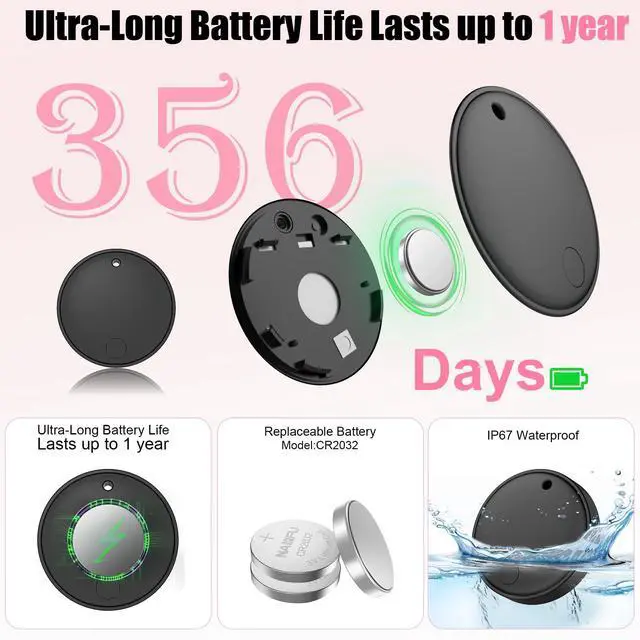 Alt view image 5 of 7 - 2026 Tracker Smart Tags Android & iOS-4 Packs,Dual System Bluetooth Luggag Tracker Keys Finder/Item Locator Work with Apple Find My (iOS)&Google's Find Hub(Android) for Key,Backpack,Luggage Black
