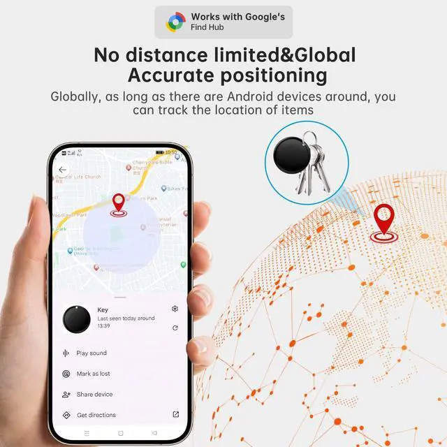Alt view image 4 of 7 - _Mega Brand Air Tracker Tag for AndroidAndroid Only  IP65 Waterproof Smart Tag & Item Finder | Ultra-Long Battery | Works with Google Find My Device | Find Keys/Wallet/Car (2025 New Model)