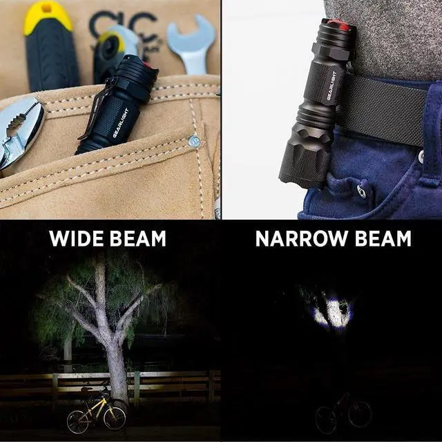 Alt view image 3 of 7 - _Mega Brand M3 Mini LED Flashlight - 2 Bright, Small Tactical Flashlights with High Lumens and Pocket Clip for Camping, Outdoor & Emergency Use  - Black