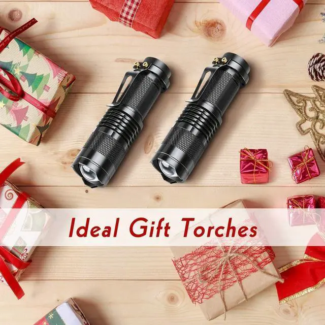 Alt view image 7 of 7 - _Mega Brand  Tactical Flashlight, Super Bright LED Mini Flashlights with Belt Clip, Zoomable, 3 Modes, Waterproof - Best EDC Flashlight for Gift, Hiking, Camping, Hurricane & Power Outage (4 Pack)