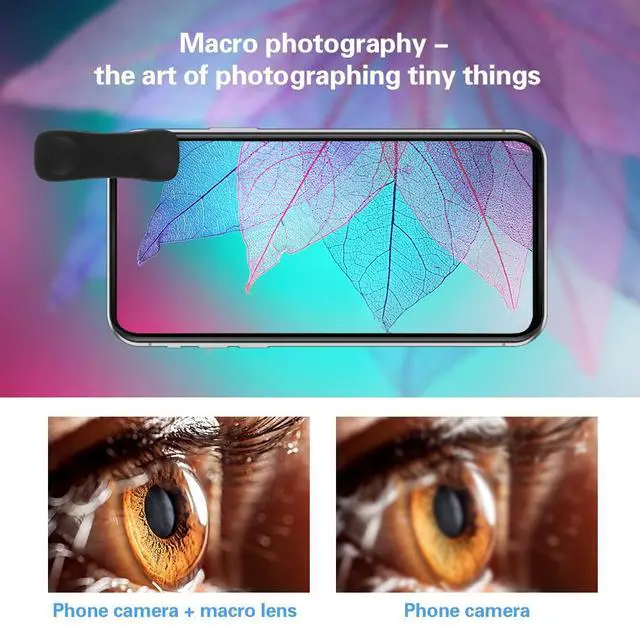 Alt view image 5 of 7 - _Mega Brand Camera Lens, 6 lenses+ LED Light+ Remote Shutter+ Tripod, 18X Telephoto Zoom/Wide angle/Macro/Fisheye/CPL/Kaleidoscope camera lens kit for iPhone Xs X XR 8 7 6 Plus Samsung and Android