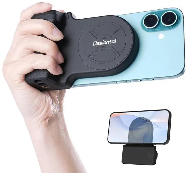 Main image of _Mega Brand Camera Grip for iPhone Magsafe Phone Video Shooting Handle Bluetooth Bracket Shift Cam Progrip Smartphone Photography with Tripod for iPhone 16 15 14 13 12 11 Pro Max Vlog Video