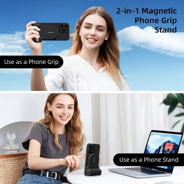 Alt view image 2 of 7 - _Mega Brand Camera Grip for iPhone Magsafe Phone Video Shooting Handle Bluetooth Bracket Shift Cam Progrip Smartphone Photography with Tripod for iPhone 16 15 14 13 12 11 Pro Max Vlog Video
