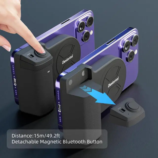Alt view image 5 of 7 - _Mega Brand Camera Grip for iPhone Magsafe Phone Video Shooting Handle Bluetooth Bracket Shift Cam Progrip Smartphone Photography with Tripod for iPhone 16 15 14 13 12 11 Pro Max Vlog Video