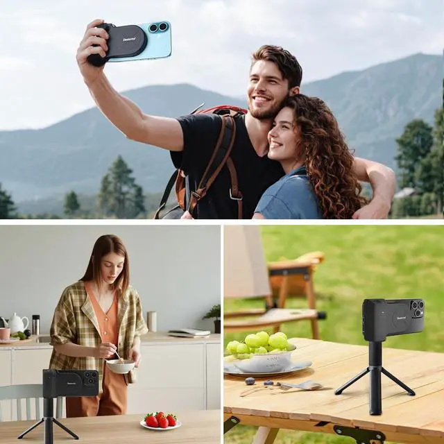 Alt view image 7 of 7 - _Mega Brand Camera Grip for iPhone Magsafe Phone Video Shooting Handle Bluetooth Bracket Shift Cam Progrip Smartphone Photography with Tripod for iPhone 16 15 14 13 12 11 Pro Max Vlog Video