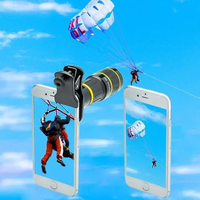 Alt view image 3 of 7 - _Mega Brand Phone Camera Lens with Tripod+ Shutter Remote,6 in 1 18x Telephoto Zoom Lens/Wide Angle/Macro/Fisheye/Kaleidoscope/CPL, Clip-On lense Compatible for iPhone X 8 7 6s Plus, Samsung and More