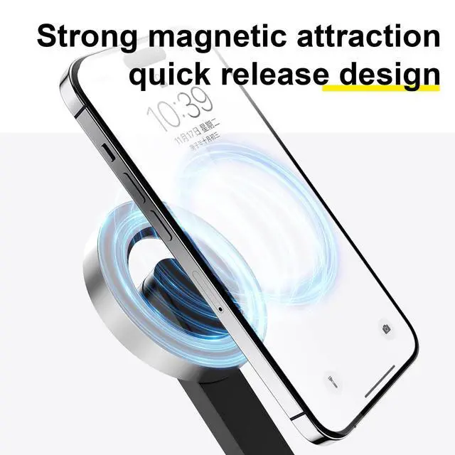 Alt view image 3 of 7 - _Mega Brand Selfie Stick Tripod with Bluetooth Remote Control, 27" Extendable Phone Stand Tripod for Magsafe for iPhone 15 14 13 12 Pro Max Series, All Android Phones with Magnetic Functionality