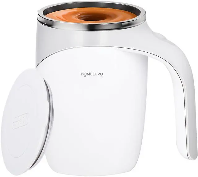 Main image of _Mega Brand Stirring Coffee Mug - Intelligent Magnetic Mixing & Spinning Cup with Built-in Magnet Mixer Spinner and Stirrer - Rechargeable Electric Stainless Steel Stir Blender Mug with Lid