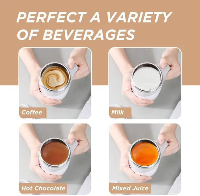 Alt view image 6 of 7 - _Mega Brand Stirring Coffee Mug - Intelligent Magnetic Mixing & Spinning Cup with Built-in Magnet Mixer Spinner and Stirrer - Rechargeable Electric Stainless Steel Stir Blender Mug with Lid