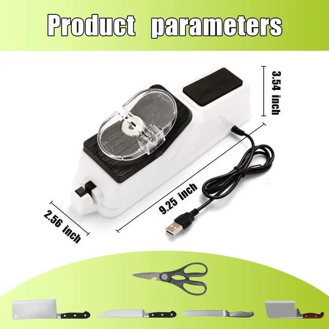 Alt view image 2 of 6 - _Mega Brand Electric Knife Sharpener,(USB) Double Sided Knife Sharpener,Quick Sharpening & Polishing,with Protective Cover.5pcs grindstone