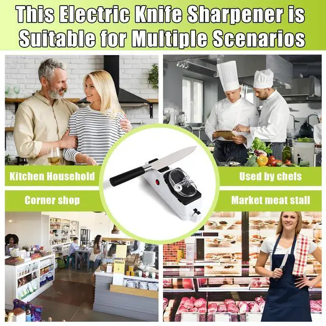 Alt view image 3 of 6 - _Mega Brand Electric Knife Sharpener,(USB) Double Sided Knife Sharpener,Quick Sharpening & Polishing,with Protective Cover.5pcs grindstone