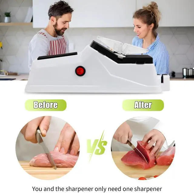 Alt view image 5 of 6 - _Mega Brand Electric Knife Sharpener,(USB) Double Sided Knife Sharpener,Quick Sharpening & Polishing,with Protective Cover.5pcs grindstone