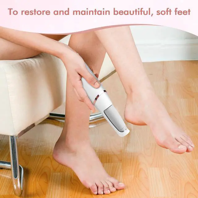 Alt view image 2 of 7 - Electric Foot File and Callus Remover,Professional Pedicure Tools for Dry, Calluses, Dead, Cracked, Hard Skin,Equipped with 2 Grinding Heads and 1 Cleaning Brush