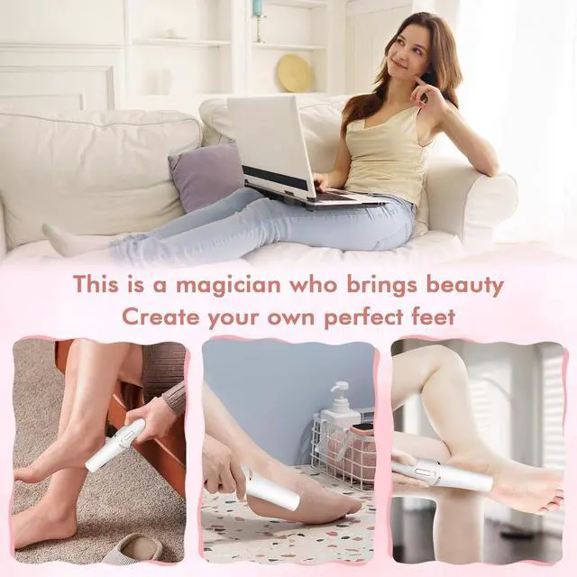 Alt view image 7 of 7 - Electric Foot File and Callus Remover,Professional Pedicure Tools for Dry, Calluses, Dead, Cracked, Hard Skin,Equipped with 2 Grinding Heads and 1 Cleaning Brush