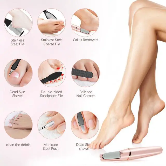 Alt view image 5 of 7 - Electric Callus Removers for Feet, Haootadiy Electric Foot Callus Remover Pedicure Kits Rechargeable with12 in 1, Removes Dry Skin for Smoother Feet, Foot Care for Dead Skin Ideal Gift, Assorted