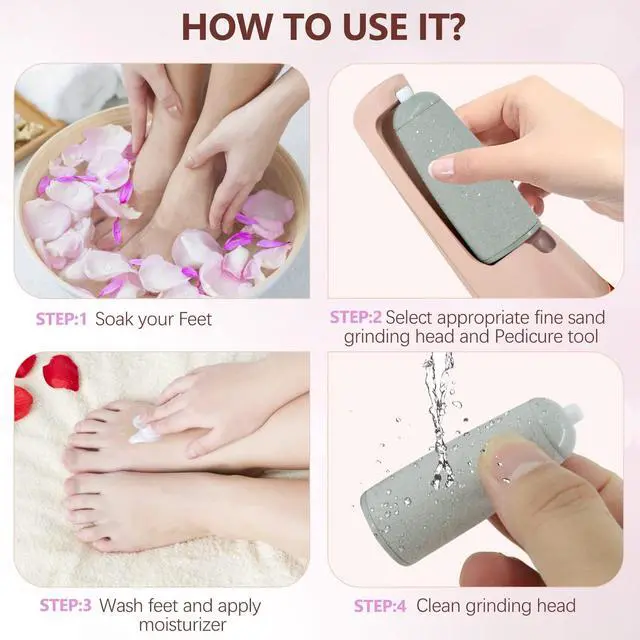 Alt view image 6 of 7 - Electric Callus Removers for Feet, Haootadiy Electric Foot Callus Remover Pedicure Kits Rechargeable with12 in 1, Removes Dry Skin for Smoother Feet, Foot Care for Dead Skin Ideal Gift, Assorted