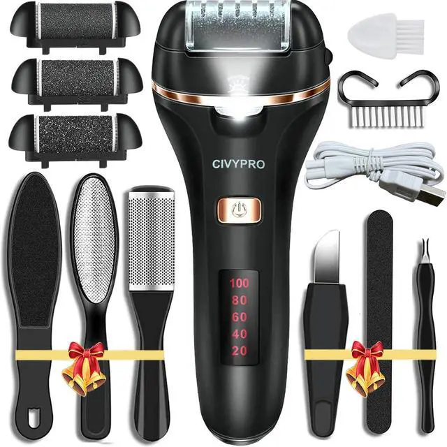 Main image of Electric Foot Callus Remover- Long Service Time, Rechargeable Electronic Foot File- Ideal Gift, Professional Pedicure Tools, Waterproof Foot Scrubber, Pedicure Kit Feet Care for Dead Skin (Black)