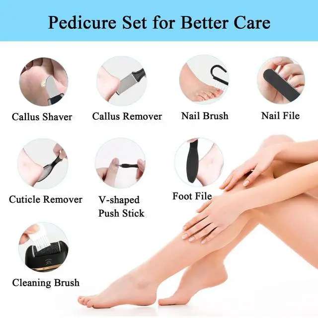 Alt view image 6 of 7 - Electric Foot Callus Remover- Long Service Time, Rechargeable Electronic Foot File- Ideal Gift, Professional Pedicure Tools, Waterproof Foot Scrubber, Pedicure Kit Feet Care for Dead Skin (Black)