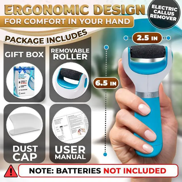 Alt view image 3 of 7 - _Mega Brands Foot Callus Remover Tool | Batteries Not Included High-Speed Foot Grinder with Easy-to-Replace Roller On-The-Go Electric Callus Remover for Feet | Pedicure Tools for Feet Smoothing