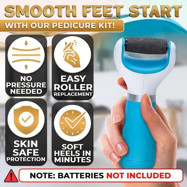 Alt view image 5 of 7 - _Mega Brands Foot Callus Remover Tool | Batteries Not Included High-Speed Foot Grinder with Easy-to-Replace Roller On-The-Go Electric Callus Remover for Feet | Pedicure Tools for Feet Smoothing