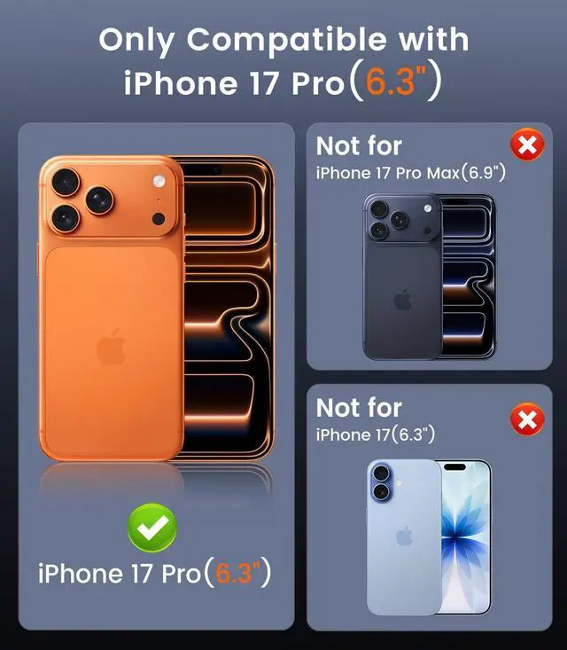 Alt view image 7 of 7 - _Mega Brand Slim Thin for iPhone 17 Pro Case Clear, Compatible with MagSafe, Built-in Camera Lens Protector, Shockproof Protective Phone Case, Soft Electroplated Magnetic Cover, Silver