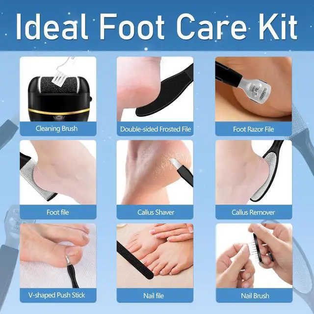 Alt view image 5 of 7 - _Mega Brand Callus Remover for Feet, Electric Foot Callus Remover Waterproof with 3 Rollers 2 Speed Battery Display,17 in1 Rechargeable Foot File Pedicure Kits for Dead Hard Cracked Dry Skin
