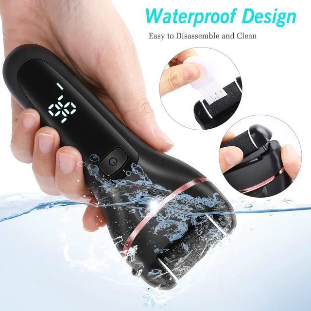 Alt view image 2 of 6 - Electric Callus Remover for Feet, 2 Speed Electric Foot File, Rechargeable Foot Scrubber Pedicure kit for Cracked Heels and Dead Skin with 3 Roller Heads.